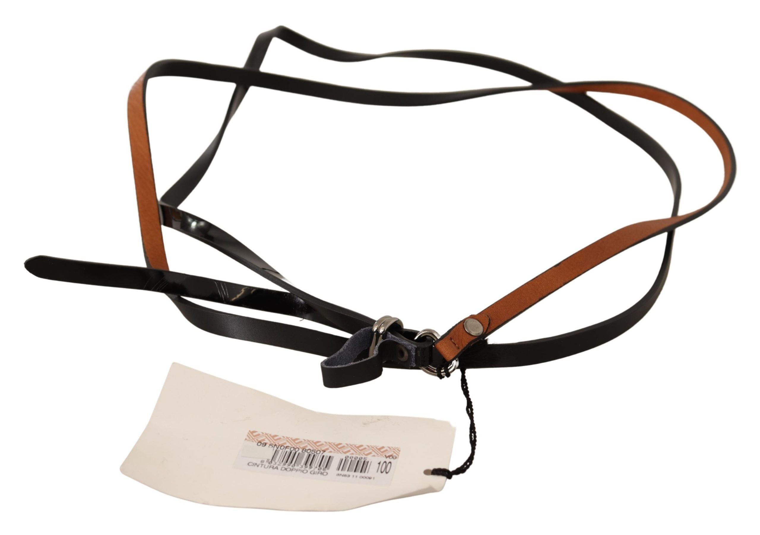 Brown Leather Silver Tone Buckle Belt - 100-cm-40-inches