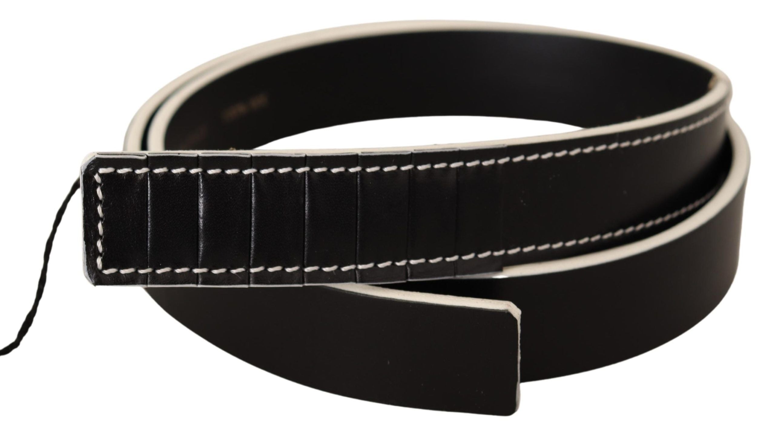Black White Leather Fashion Waist  Belt - 85-cm-34-inches