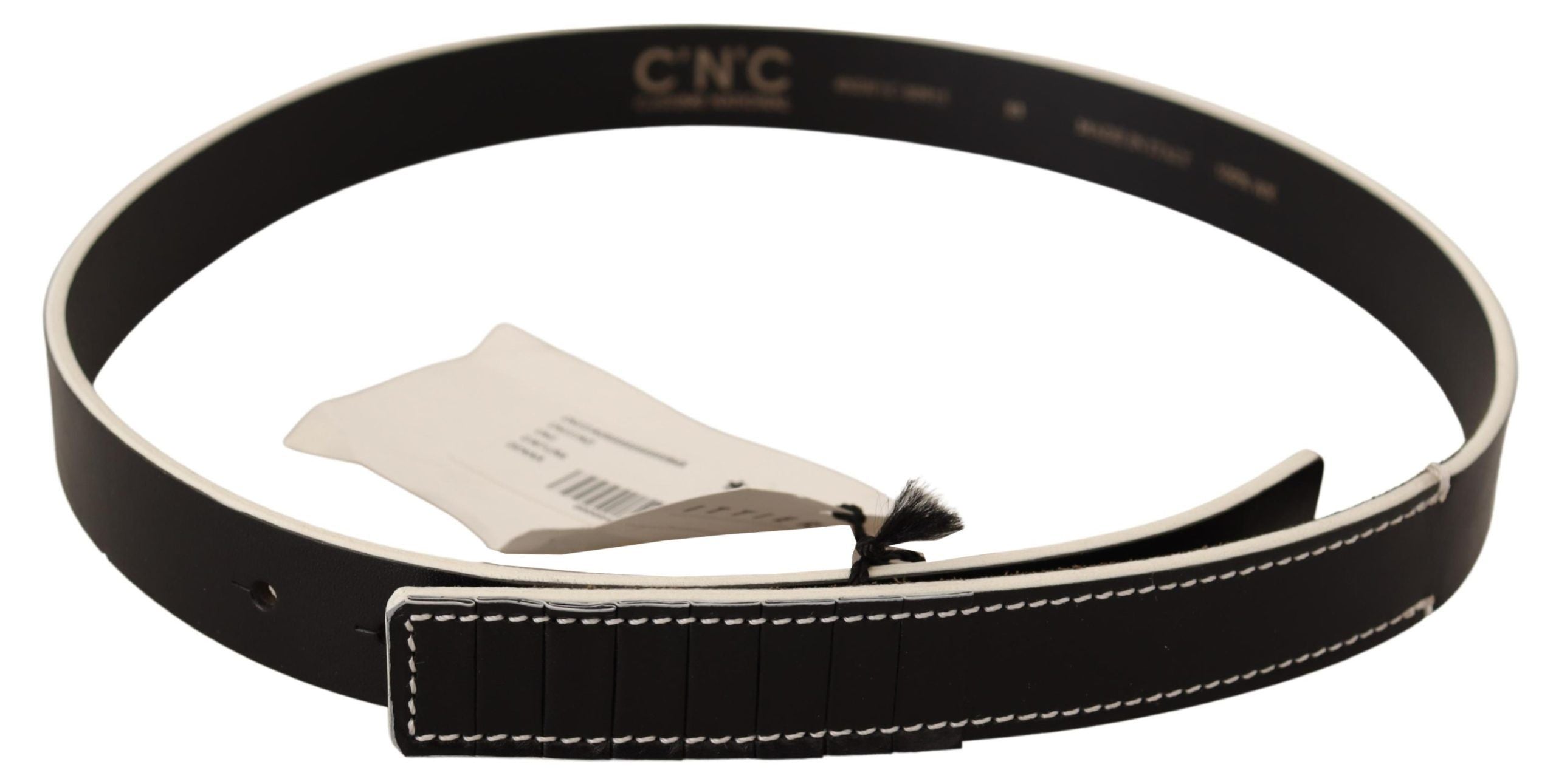 Black White Leather Fashion Waist  Belt - 85-cm-34-inches