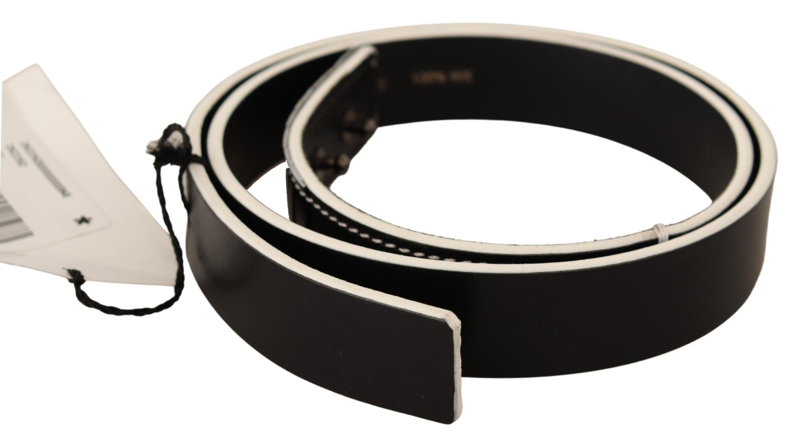 Black White Leather Fashion Waist  Belt - 85-cm-34-inches