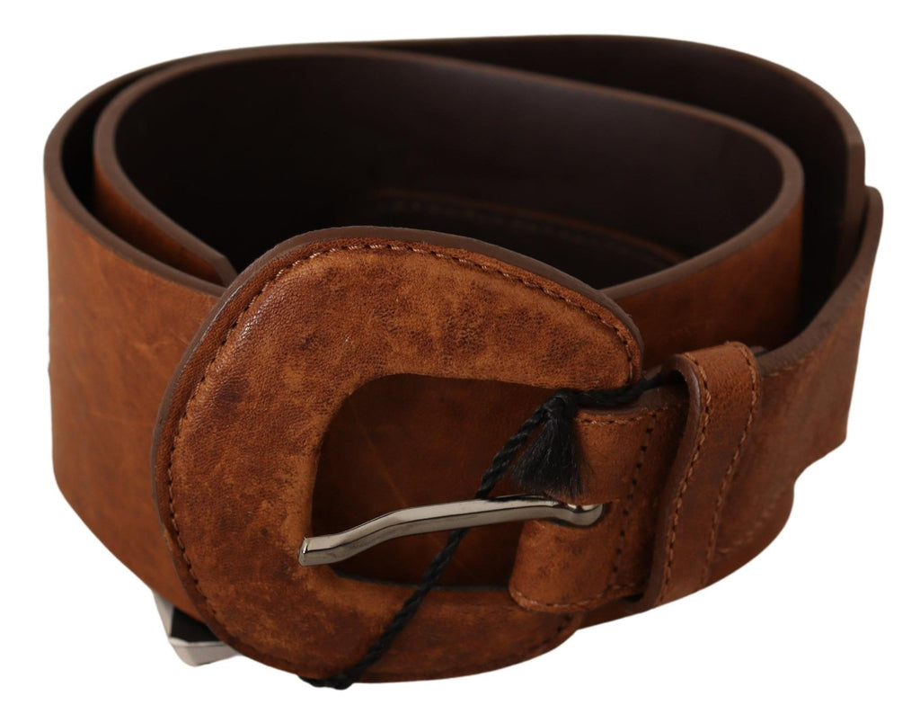 Brown Leather Fashion Waist Buckle Belt - 80-cm-32-inches