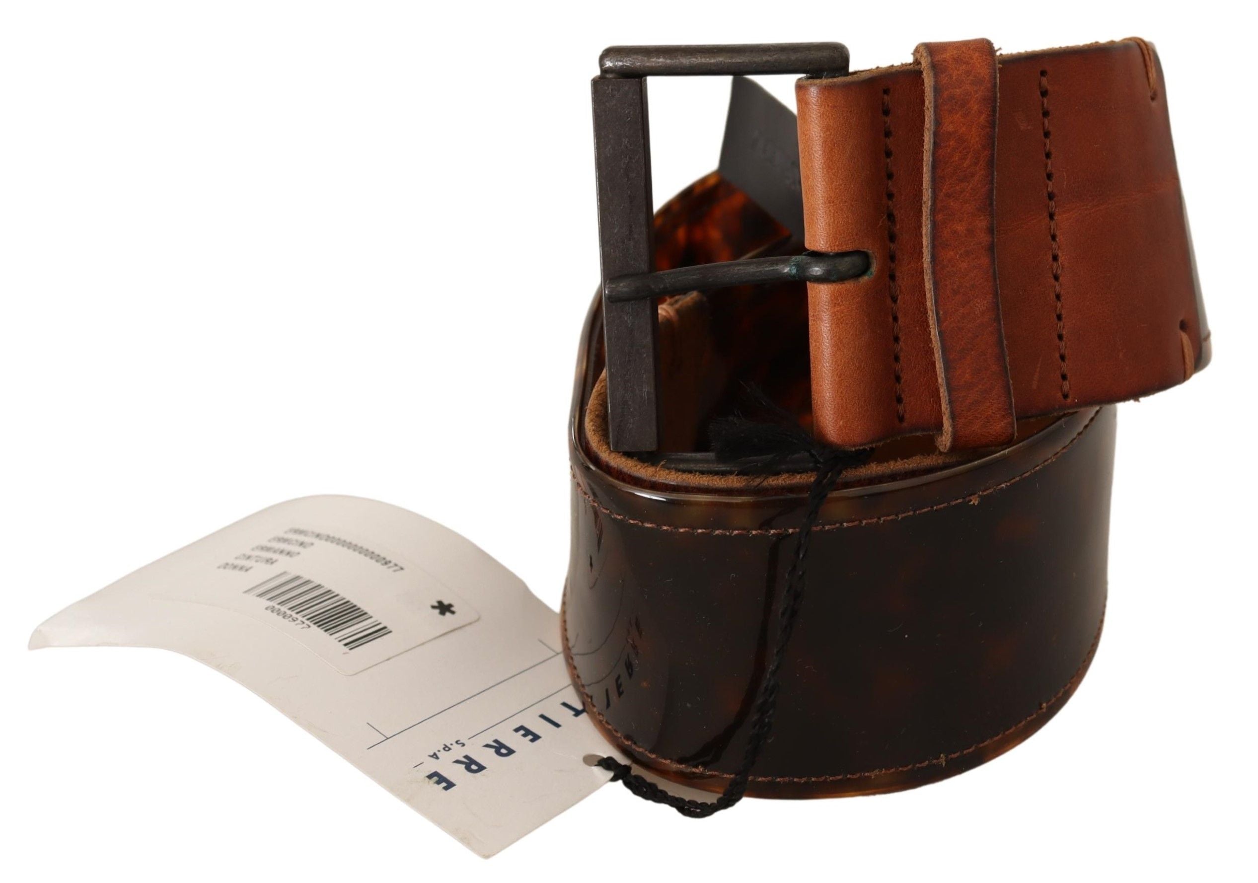 Dark Brown Leather Buckle Waist Belt - 75-cm-30-inches