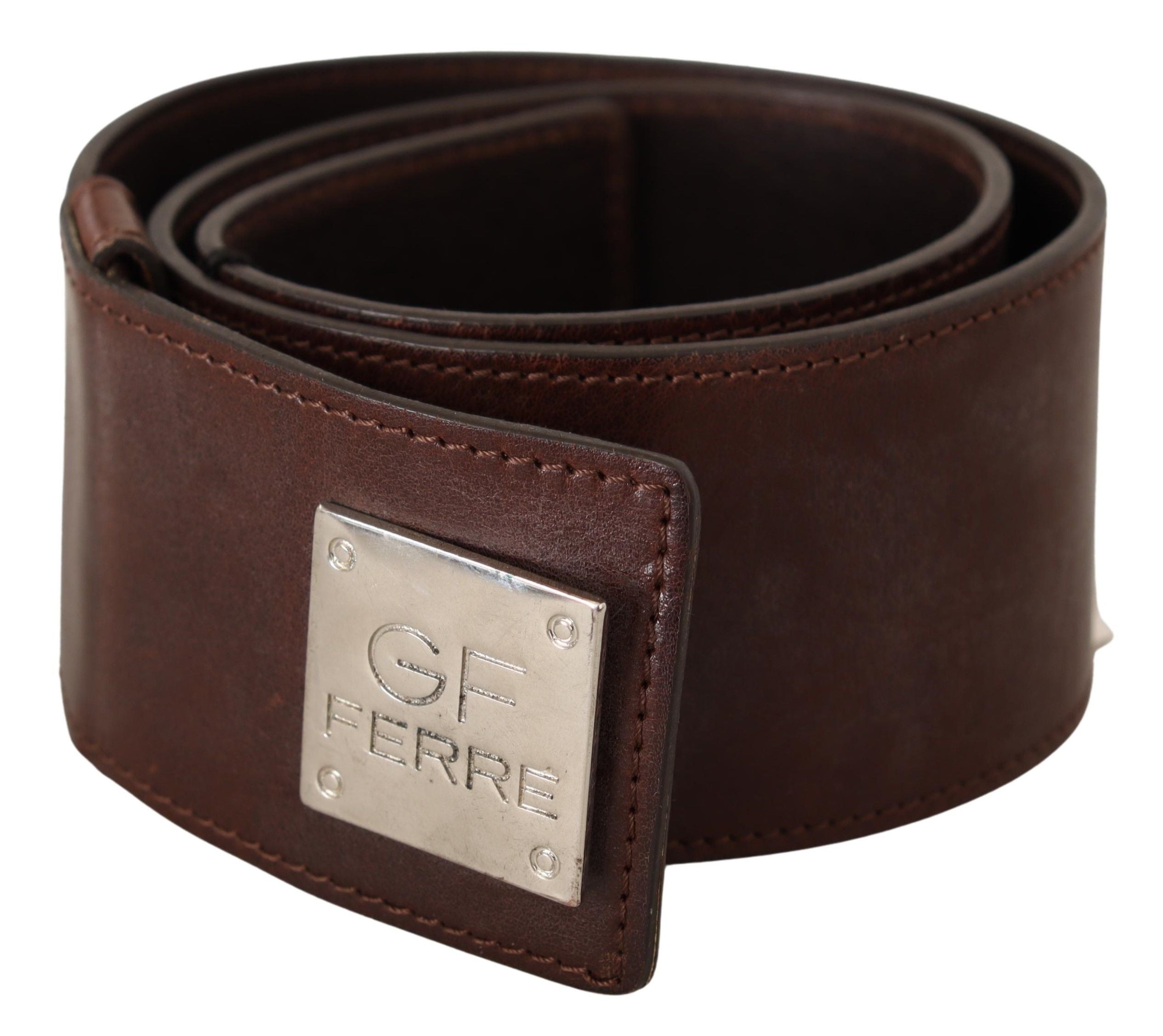 Belt Black Leather Silver Buckle Waist Belt - 85-cm-34-inches