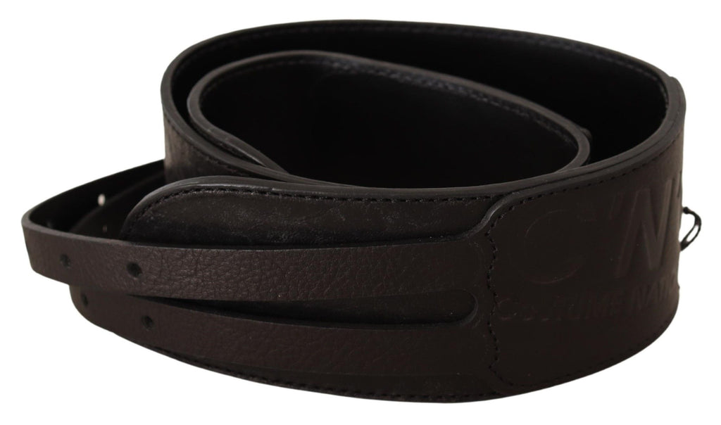 Dark Brown Leather Double Buckle Belt - 70-cm-28-inches
