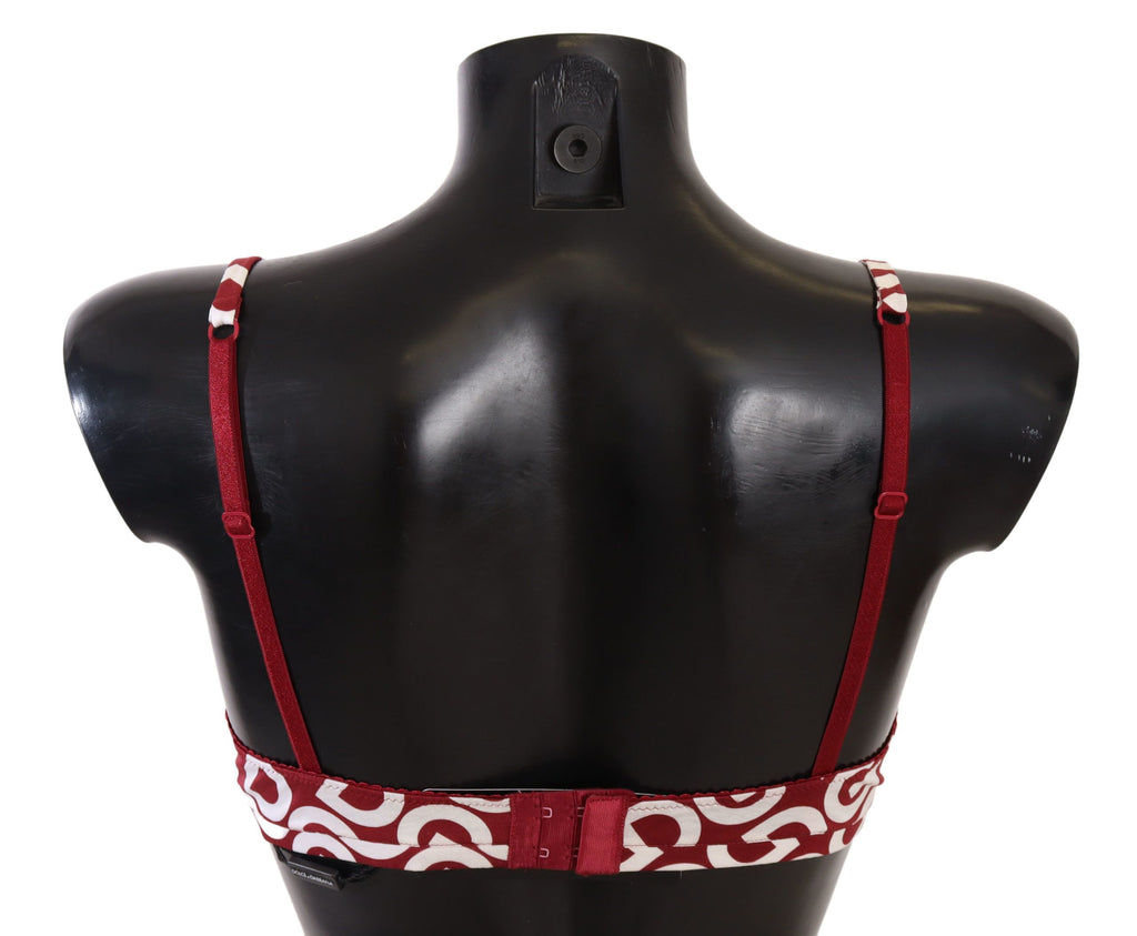 Red White DG Print Non Wire Cotton Bra Underwear - it3-m