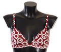 Red White DG Print Non Wire Cotton Bra Underwear - it2-s