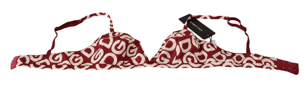 Red White DG Print Non Wire Cotton Bra Underwear - it5-xl