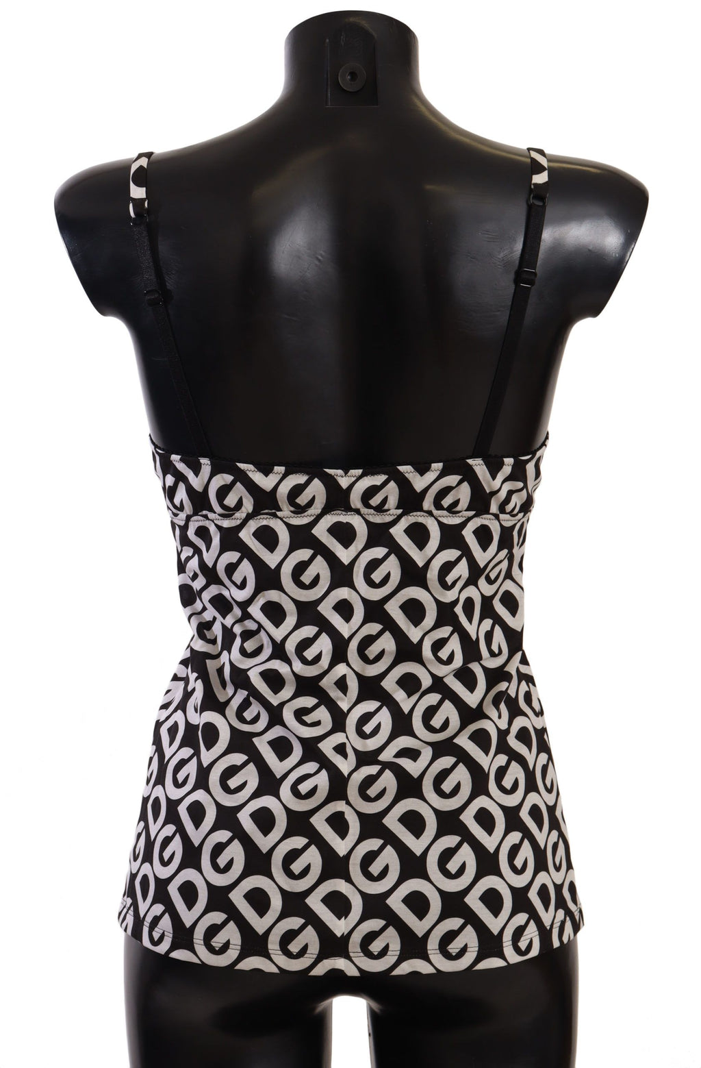 Black White Logo Print Camisole Top Underwear - it1-xs