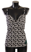Black White Logo Print Camisole Top Underwear - it5-xl
