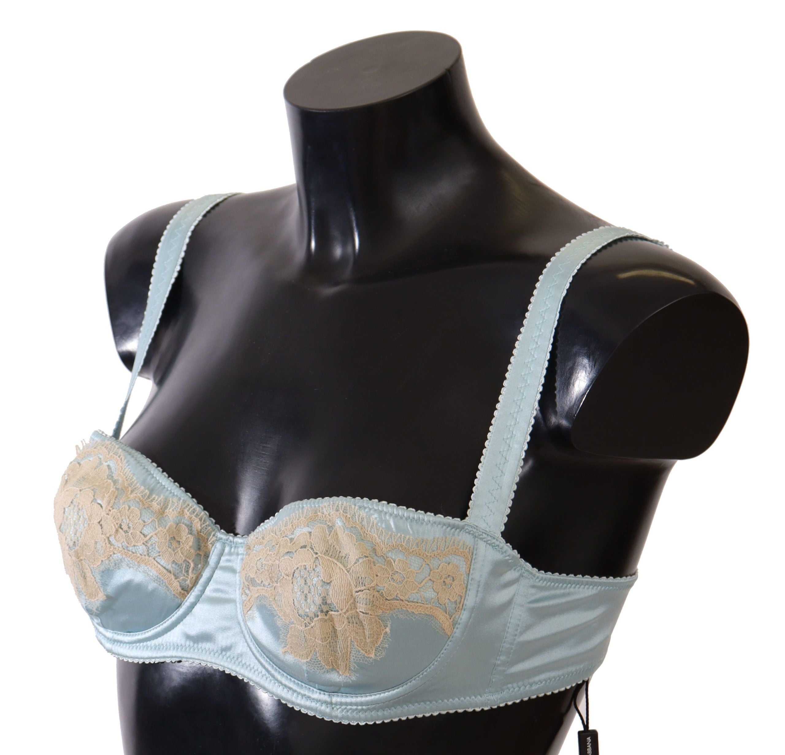 Light Blue Semi Pad Balconette Bra Underwear - it1-xs