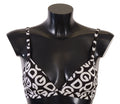 Black White DG Print Non Wire Cotton Bra Underwear - it1-xs