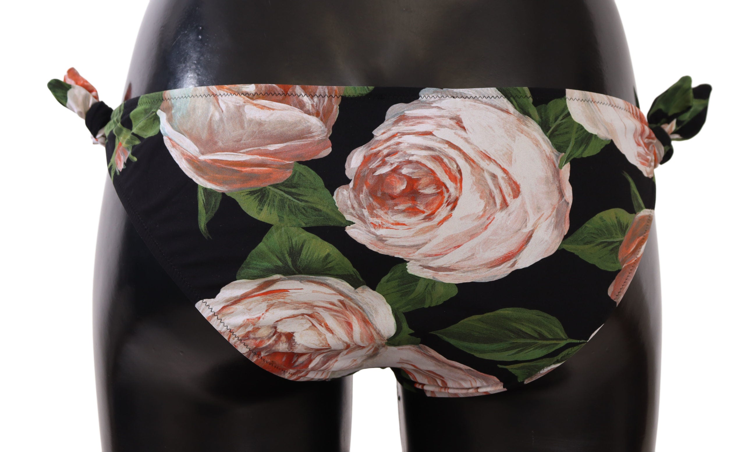 Black Roses Print Swimsuit Bikini Bottom Swimwear - it4-l