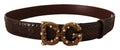 Brown Exotic Leather Logo Buckle Amore Belt - 75-cm-30-inches