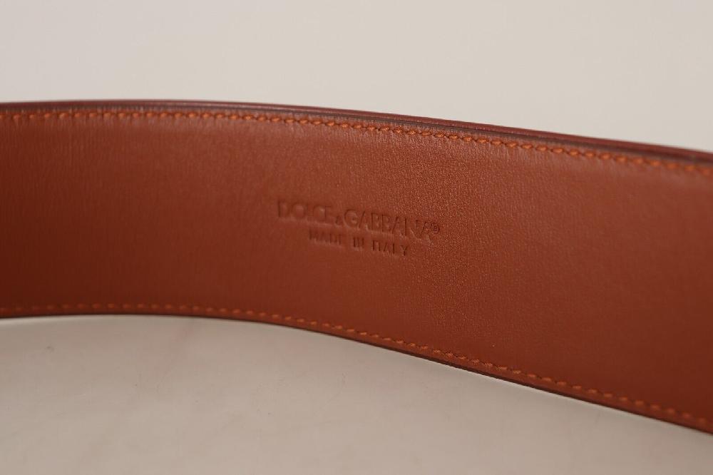 Brown Leather Gold Metal Oval Buckle Belt - 75-cm-30-inches