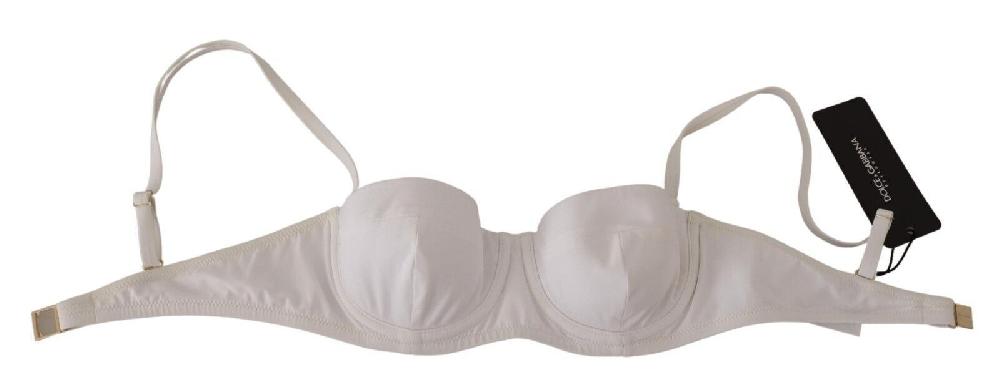 White Nylon Semi Pad Balconnet Bra Underwear - it1-xs