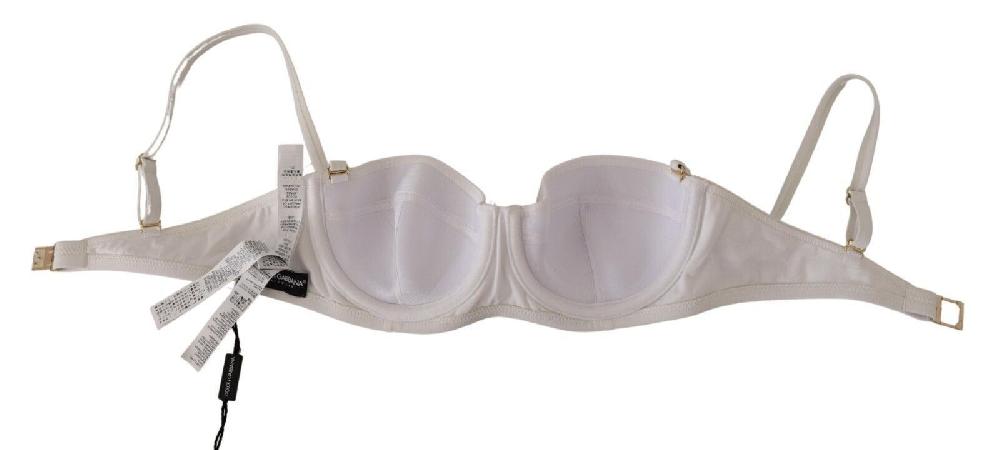 White Nylon Semi Pad Balconnet Bra Underwear - it1-xs