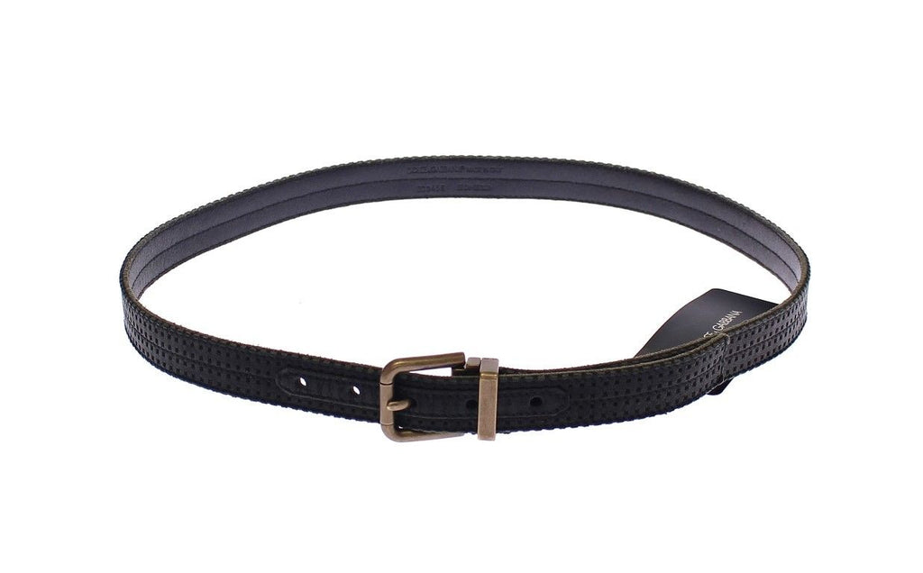 Blue Leather Logo Belt - 95-cm-38-inches
