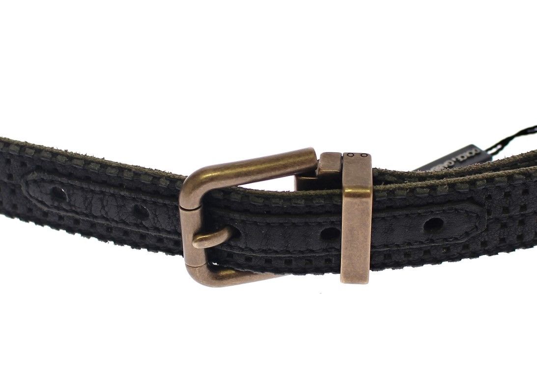 Blue Leather Logo Belt - 95-cm-38-inches