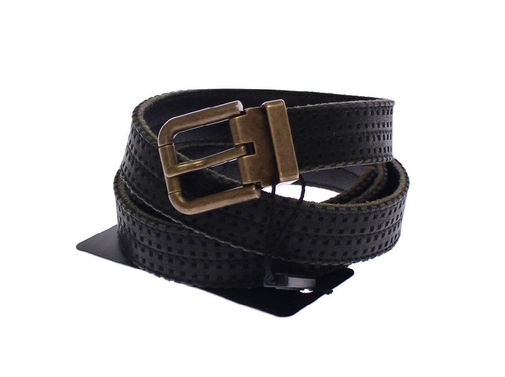 Blue Leather Logo Belt - 95-cm-38-inches