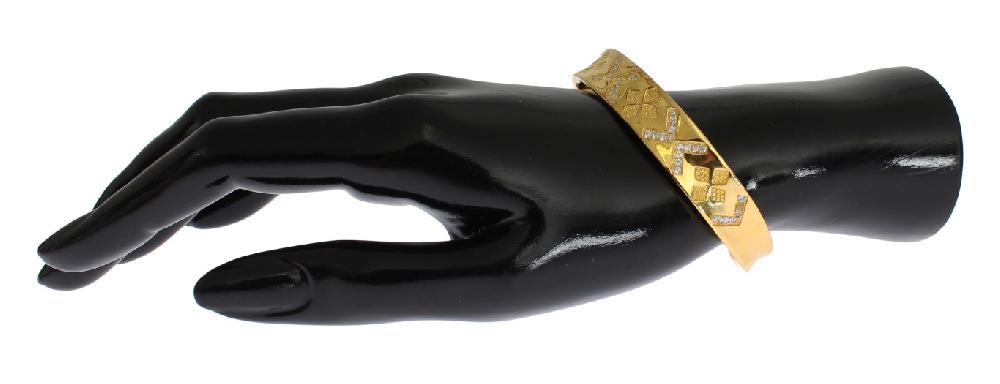 CZ Gold Sterling 925 Silver Bangle Bracelet - m