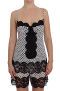 Black Silk Lace Babydoll Lingerie Top - it2-s
