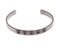 Black Crystal 925 Silver Bangle Bracelet - m