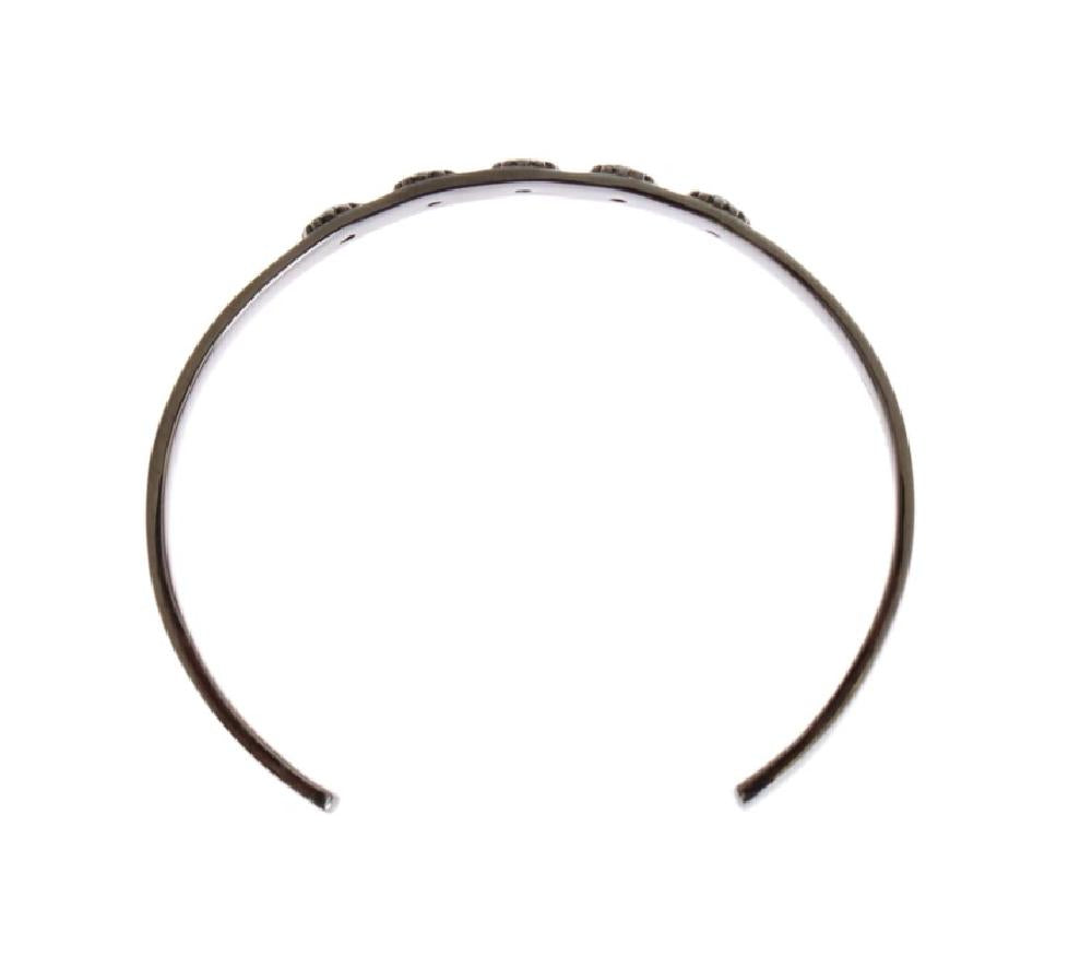 Black Crystal 925 Silver Bangle Bracelet - m