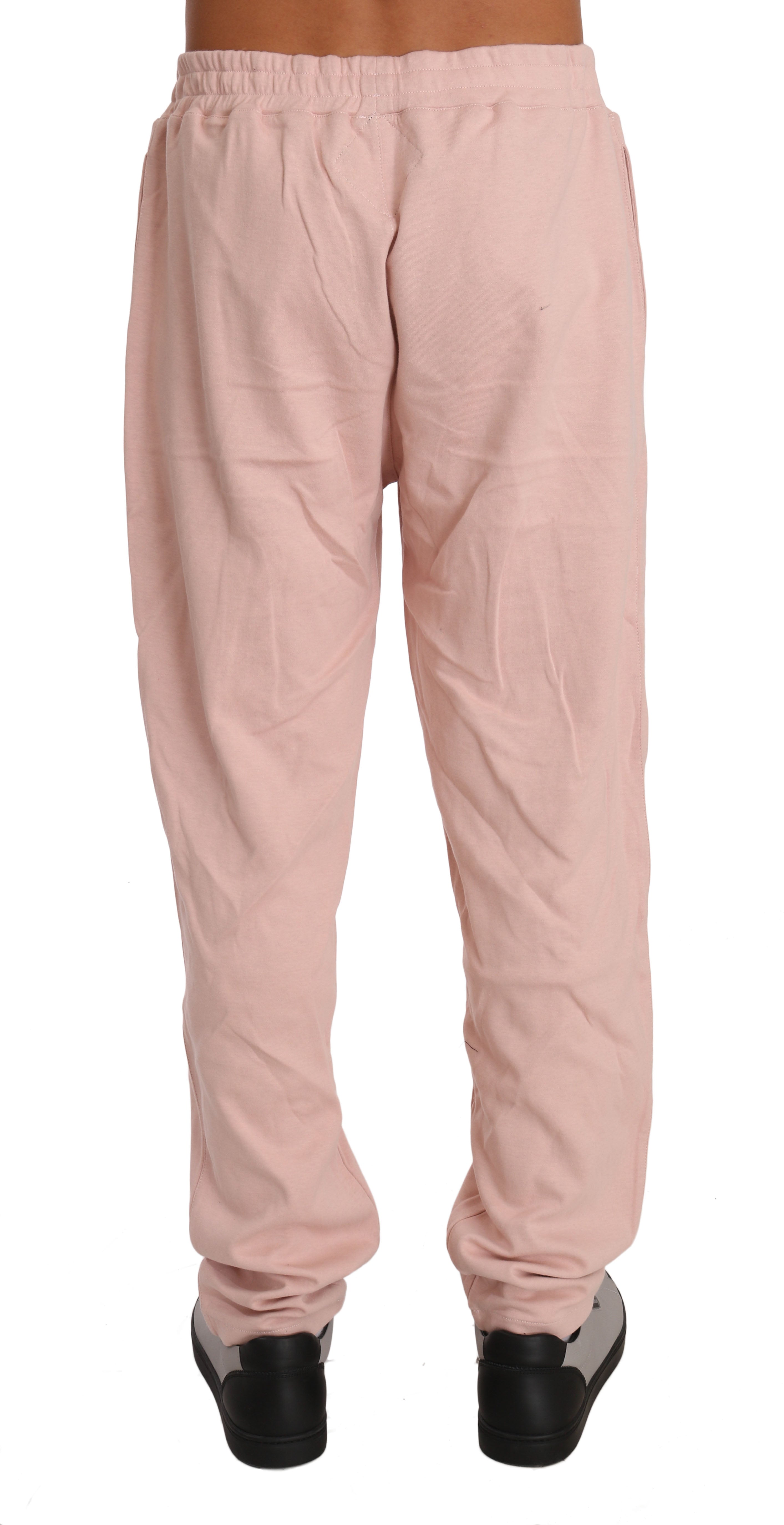 Pink Cotton Sweater Pants Tracksuit - xl