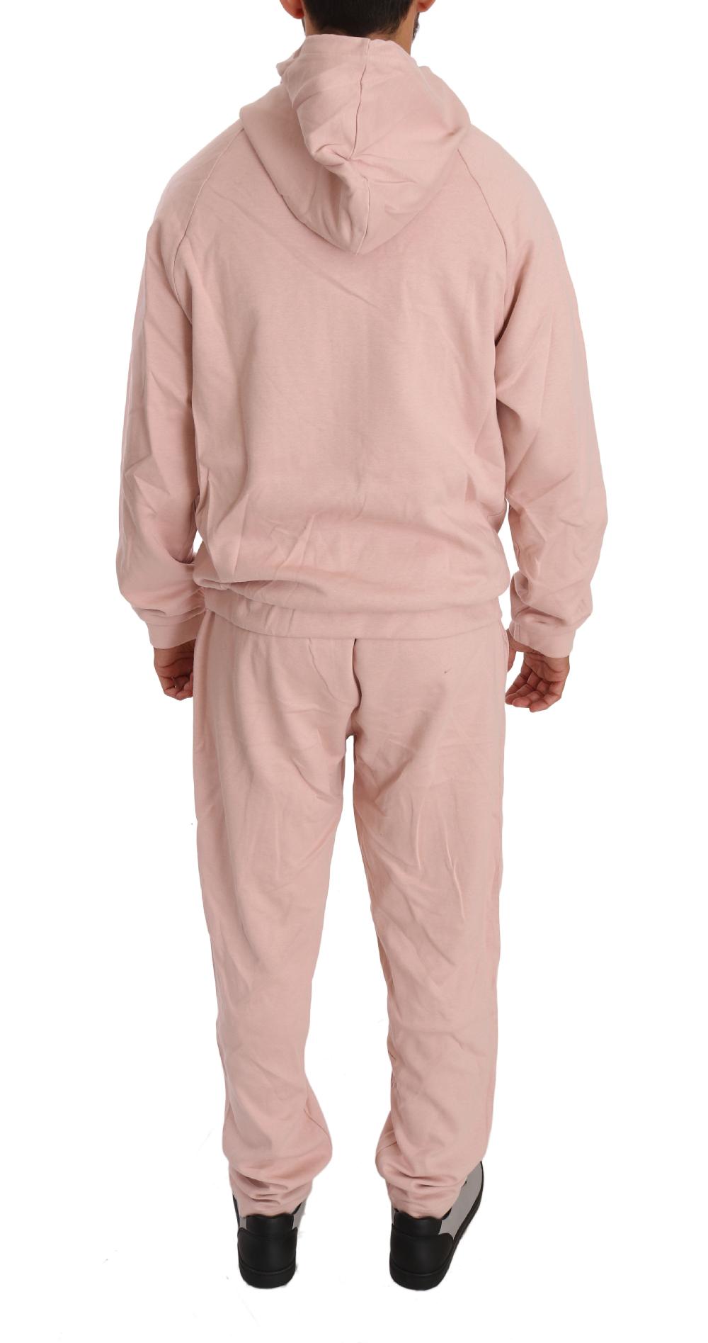 Pink Cotton Sweater Pants Tracksuit - xl