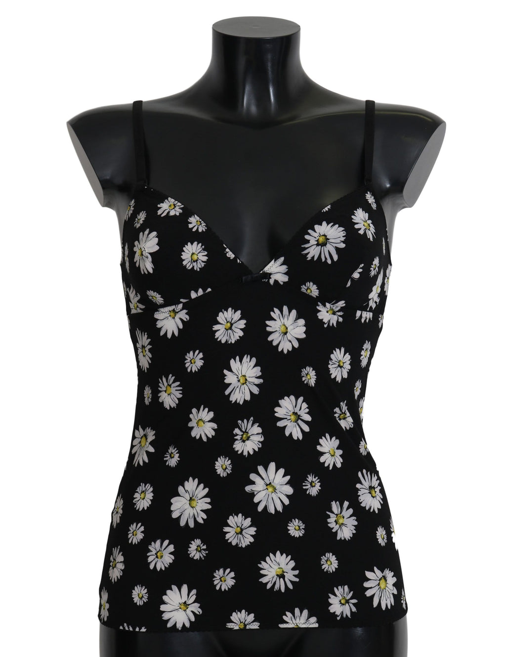 Black Daisy Print Dress Lingerie Chemisole - it2-s