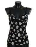 Black Daisy Print Dress Lingerie Chemisole - it2-s