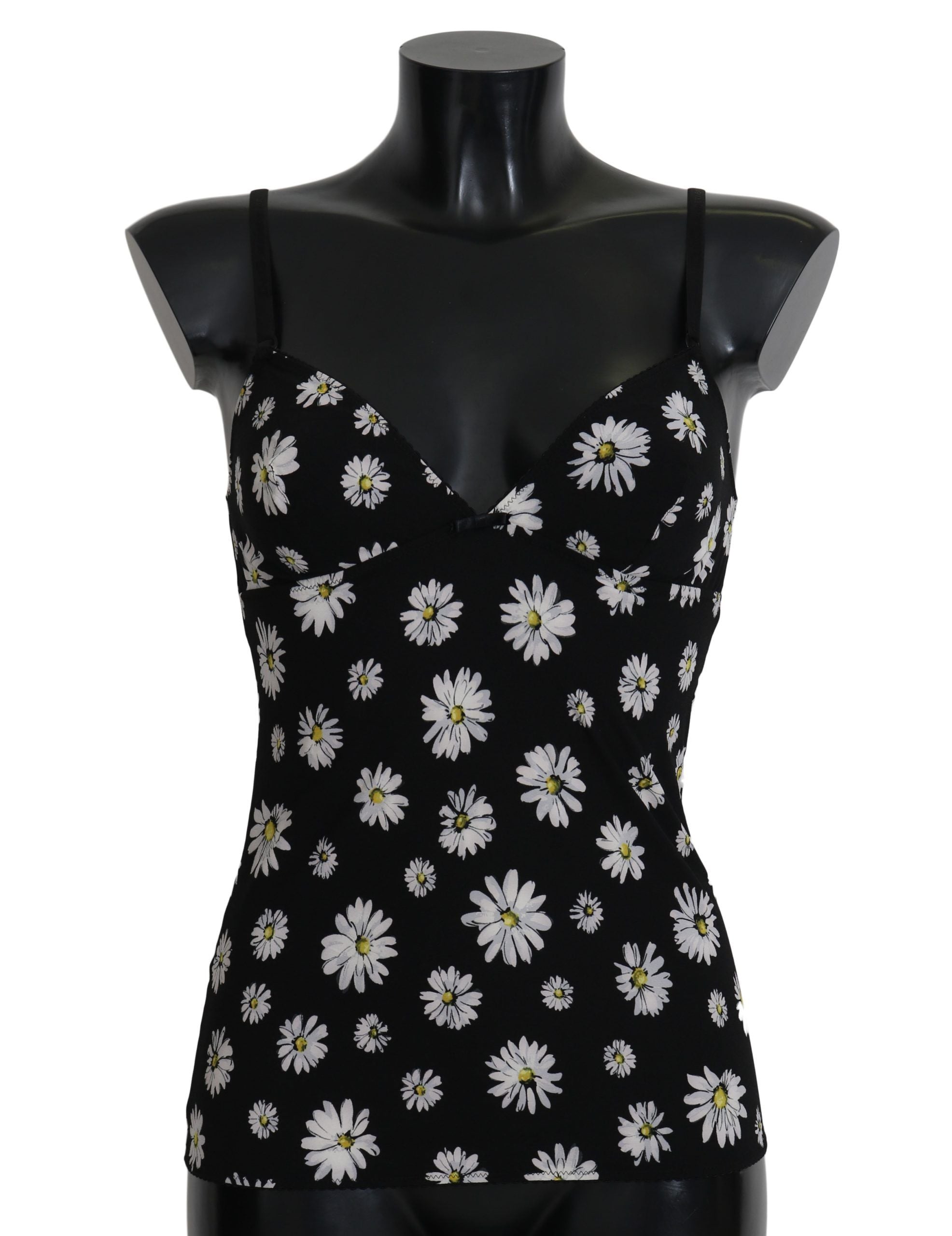 Black Daisy Print Dress Lingerie Chemisole - it2-s