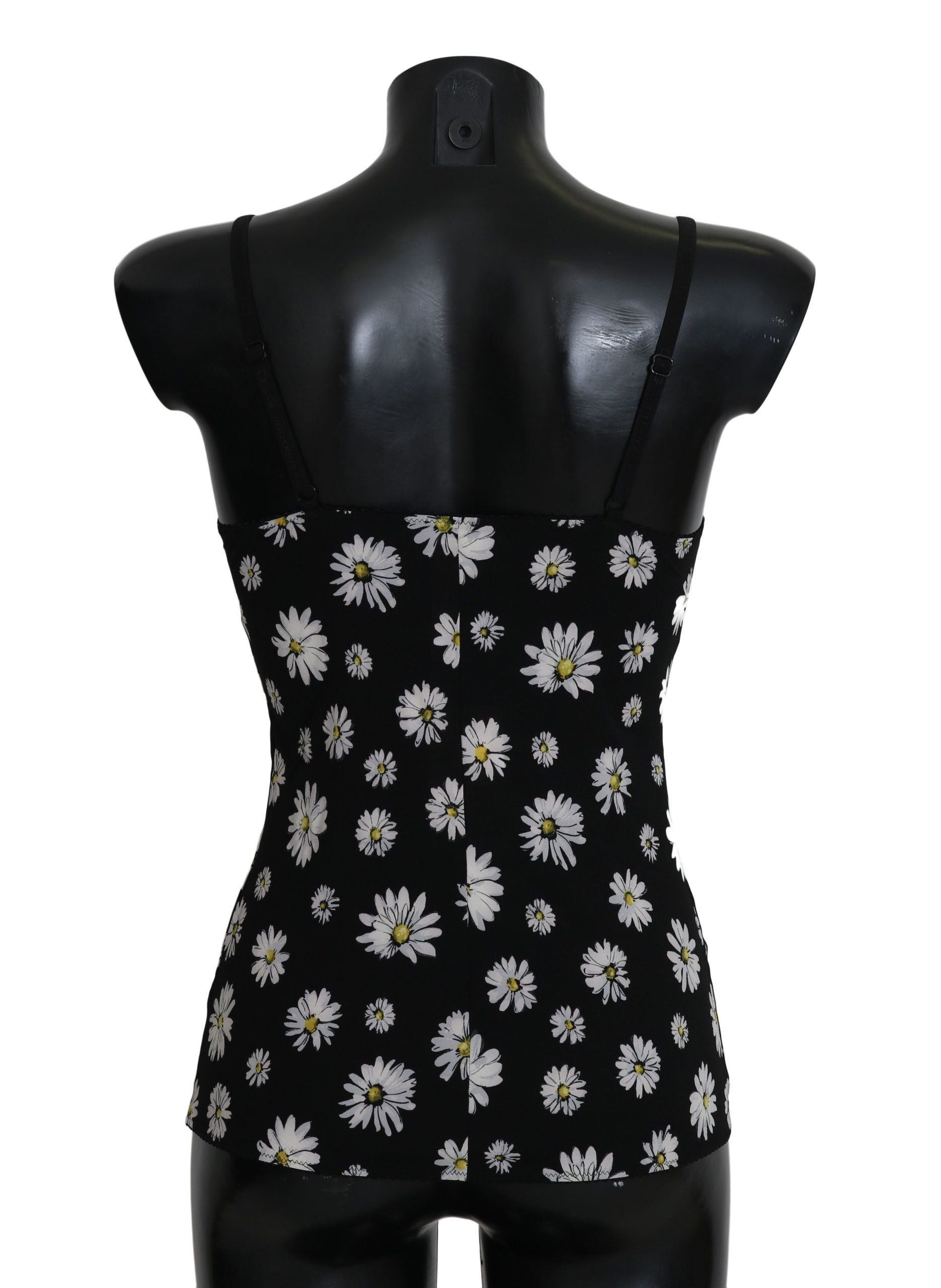 Black Daisy Print Dress Lingerie Chemisole - it2-s