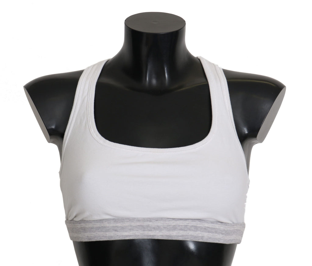 White Cotton Sport Stretch Bra Underwear - it3-m