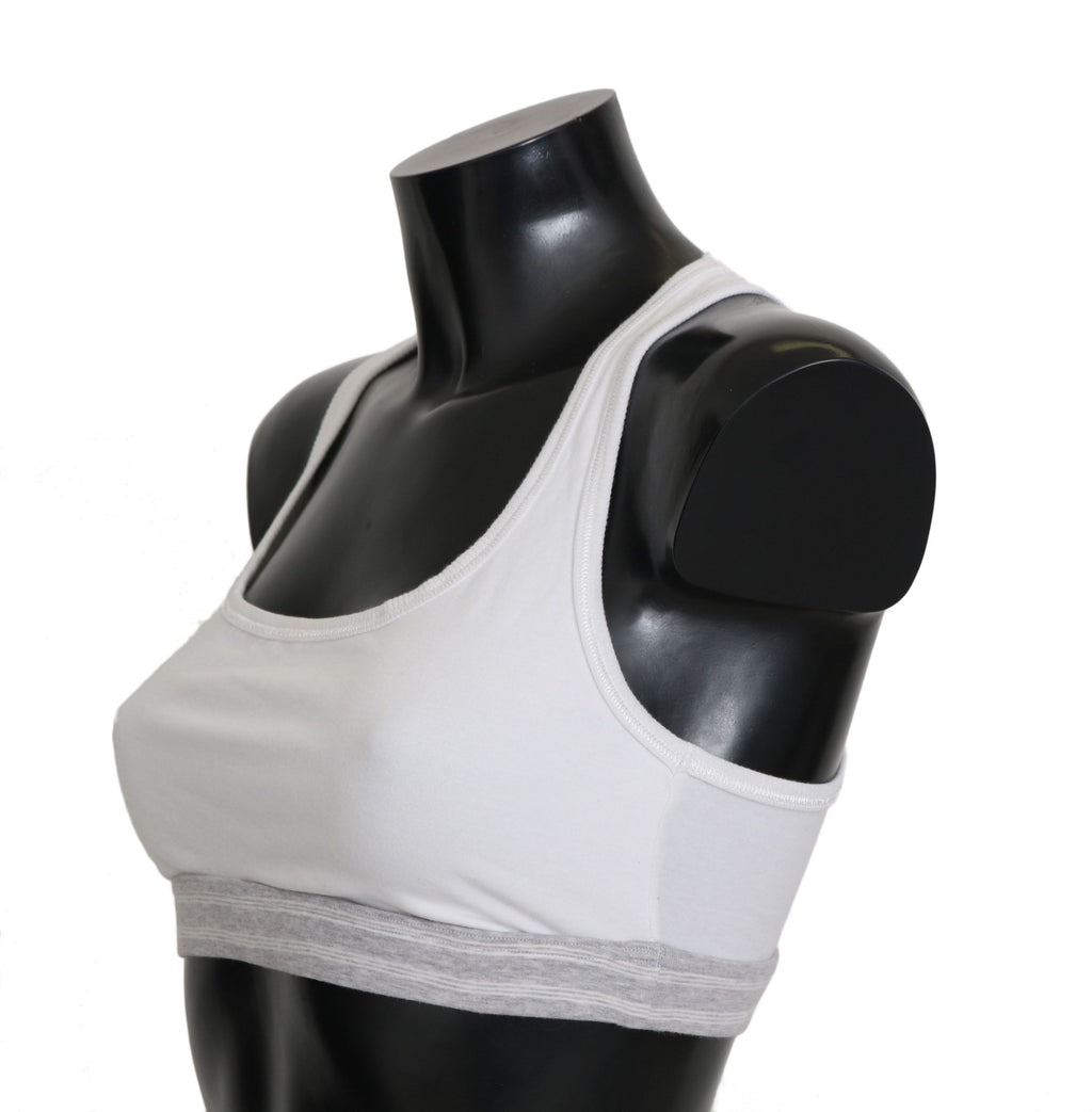 White Cotton Sport Stretch Bra Underwear - it3-m