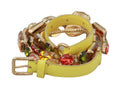 Yellow Gold Multicolor Crystals Waist Belt - 70-cm-28-inches