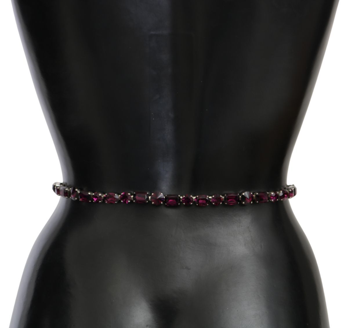 Purple Leather Crystals Waist Belt - 85-cm-34-inches