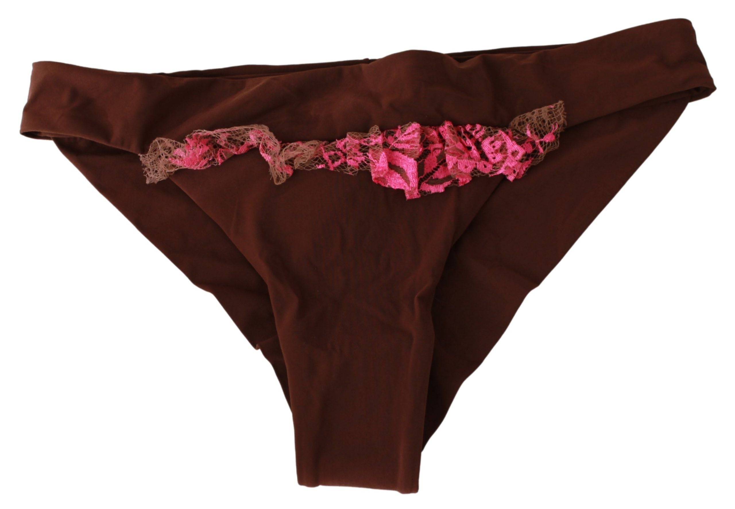 Pink Brown Two Piece Swimsuit Beachwear - it42-m