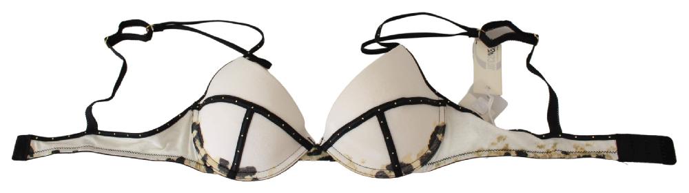White Polyester Spandex Push Up Bra Underwear - it2-s