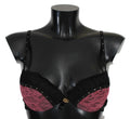 Black Pink Lace Push Up Bra Underwear - it1-xs