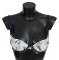 Blue Printed Nylon Reggiseno Bra Underwear - it1-xs
