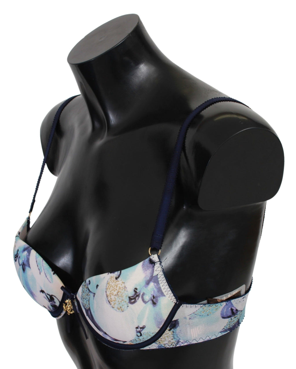Blue Printed Nylon Reggiseno Bra Underwear - it1-xs