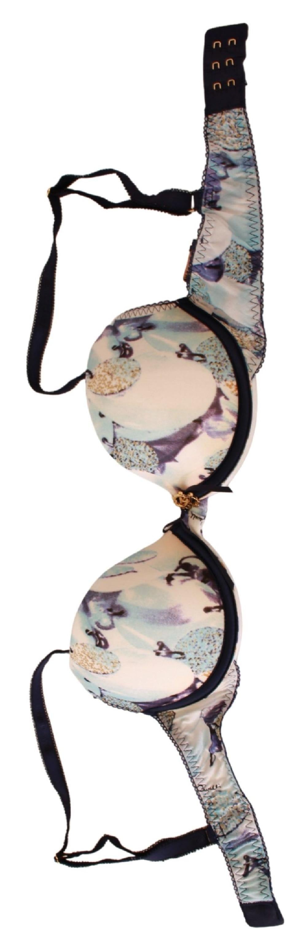 Blue Printed Nylon Reggiseno Bra Underwear - it1-xs