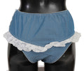 Blue Cotton Lace Slip Denim Bottom Underwear - it2-s