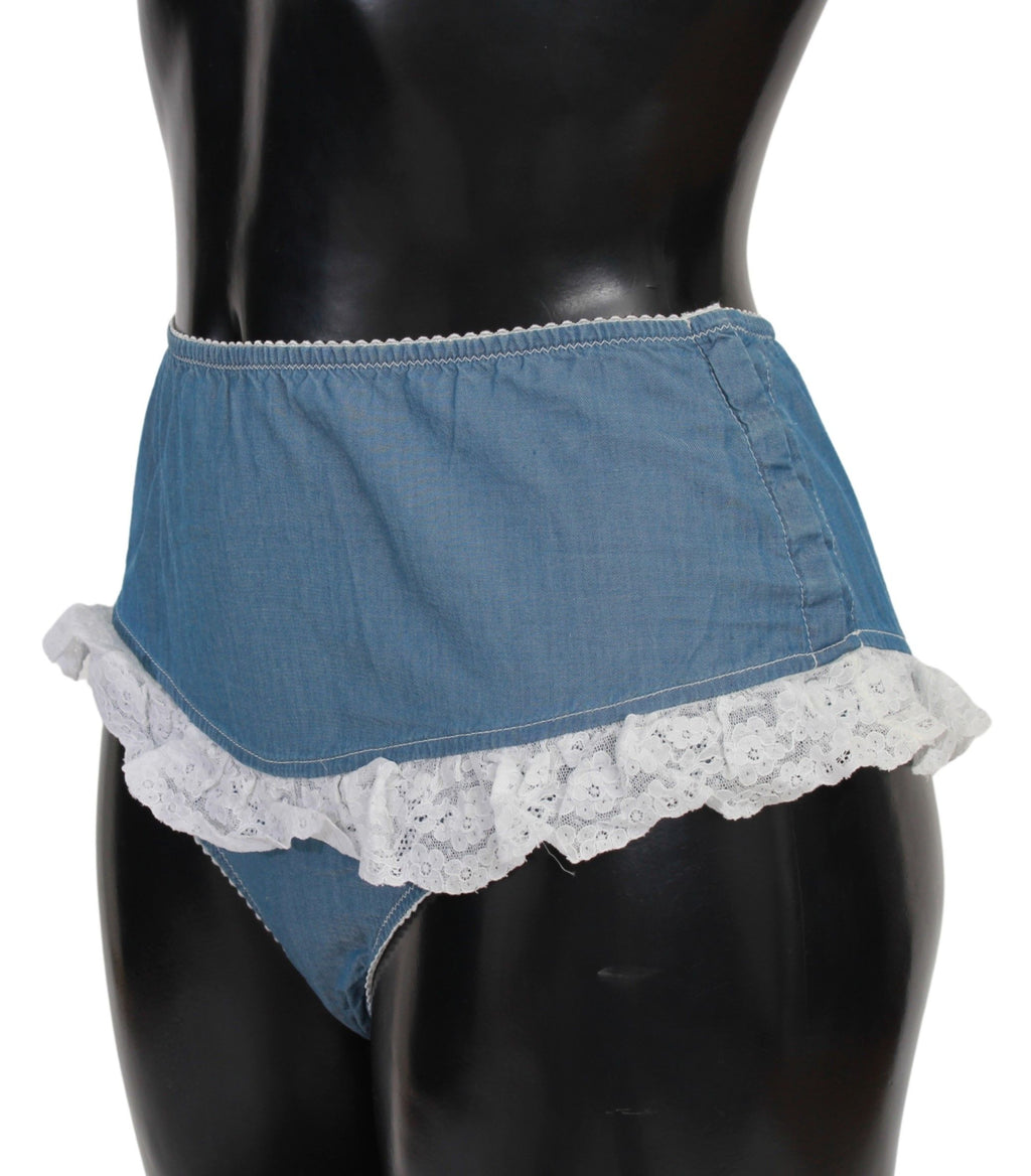 Blue Cotton Lace Slip Denim Bottom Underwear - it2-s