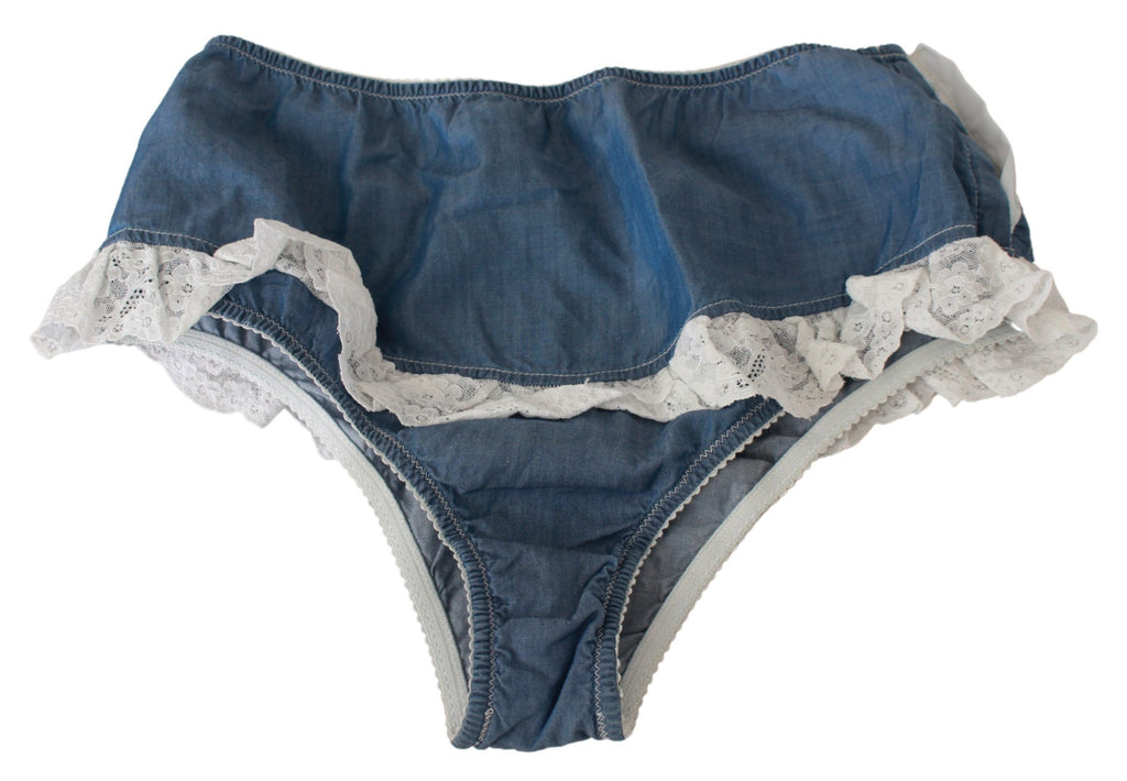 Blue Cotton Lace Slip Denim Bottom Underwear - it2-s