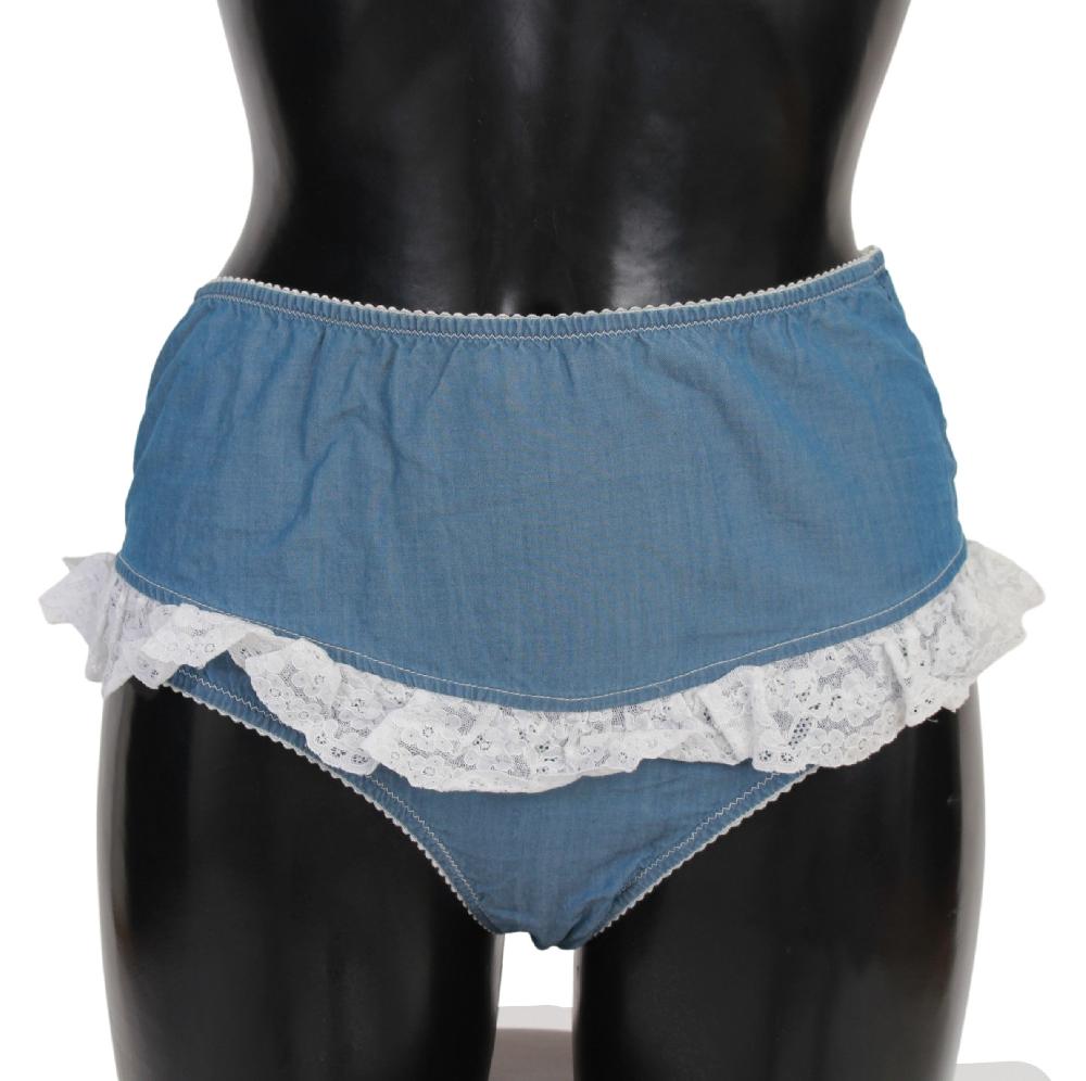 Blue Cotton Lace Slip Denim Bottom Underwear - it2-s