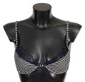 Blue Stripes Lace Reggiseno Bra Underwear - it2-s