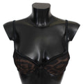 Black Leopard Nylon Push Up Bra Underwear - it1-xs