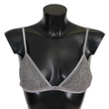 Gray Nylon Sequined Triangolo Bra Underwear - it2-s